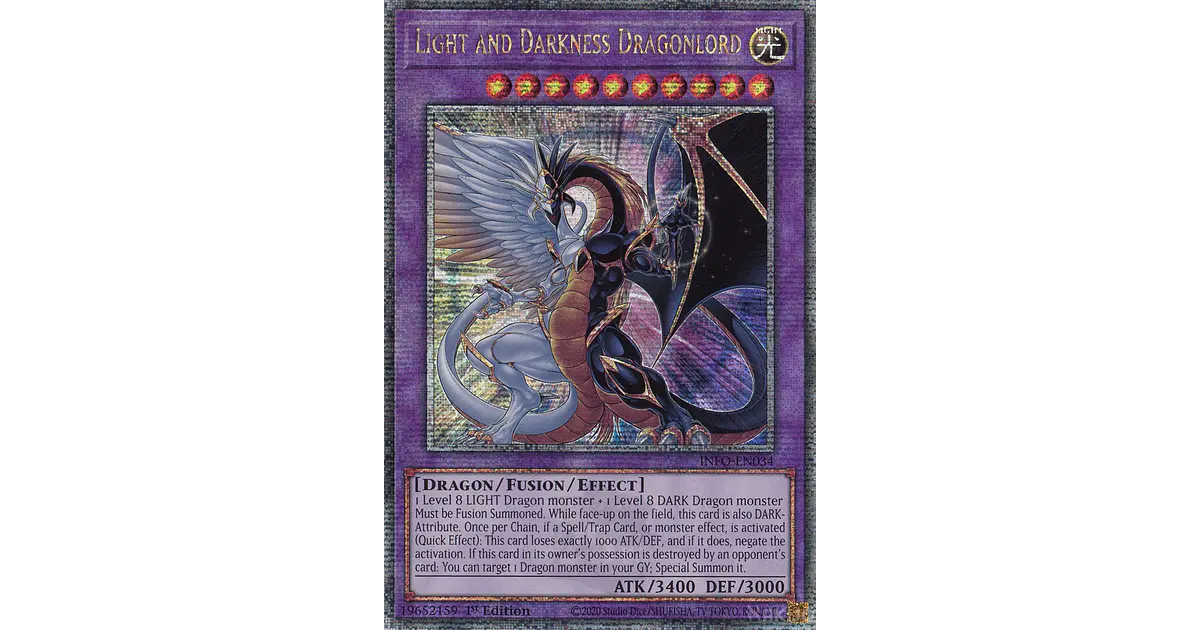 Yugioh Funny Shop] 1 Lá Thẻ Bài Light And Darkness Dragonlord - INFO