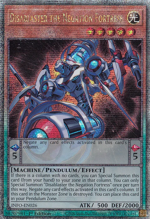 Disablaster the Negation Fortress - INFO-EN026 - Quarter Century Secret Rare