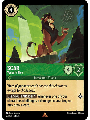 Scar - Vengeful Lion - 93/204 - Rare 