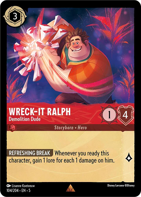 Wreck-It Ralph - Demolition Dude - 104/204 - Rare 