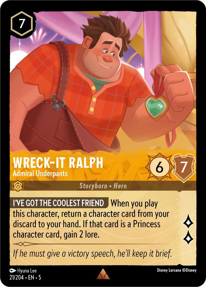 Wreck-It Ralph - Admiral Underpants - 21/204 - Rare 1