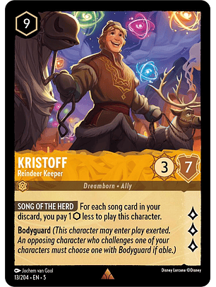 Kristoff - Reindeer Keeper - 13/204 - Rare 