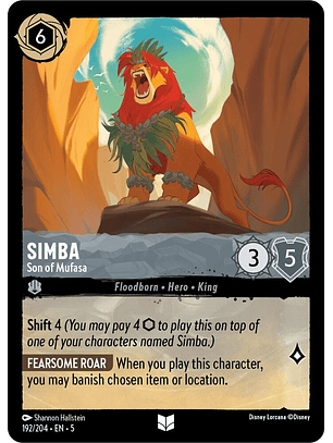 Simba - Son of Mufasa - 192/204 - Uncommon 