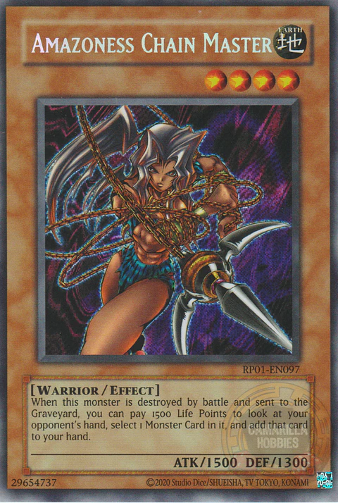 Amazoness Chain Master - RP01-EN097 - Secret Rare (Reprint) 