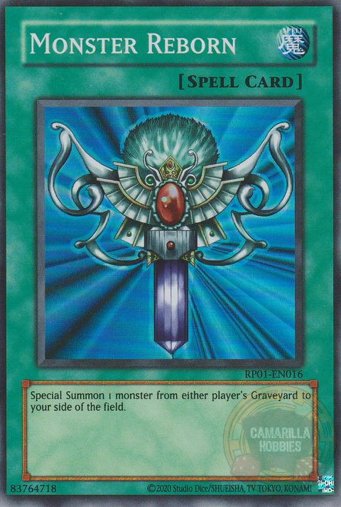 Monster Reborn - RP01-EN016 - Super Rare (Reprint)