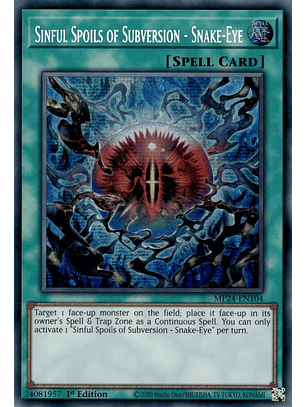 Sinful Spoils of Subversion - Snake-Eye - MP24-EN104 - Prismatic Secret Rare