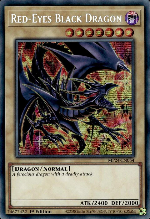 Red-Eyes Black Dragon (alternate artwork) - MP24-EN054 - Prismatic Secret Rare
