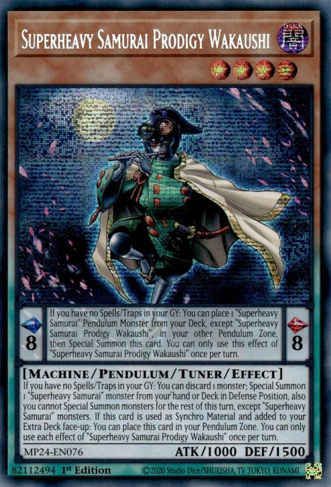 Superheavy Samurai Prodigy Wakaushi - MP24-EN076 - Prismatic Secret Rare 1