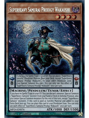 Superheavy Samurai Prodigy Wakaushi - MP24-EN076 - Prismatic Secret Rare