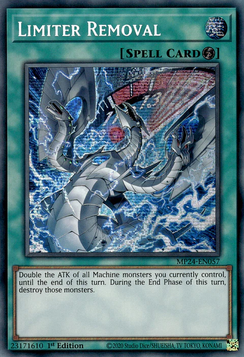Limiter Removal" (alternate artwork) - MP24-EN057 - Prismatic Secret Rare