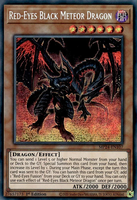 Red-Eyes Black Meteor Dragon - MP24-EN107 - Prismatic Secret Rare