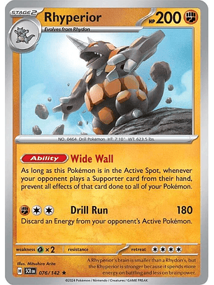 Rhyperior - 076/142 - Holo Rare