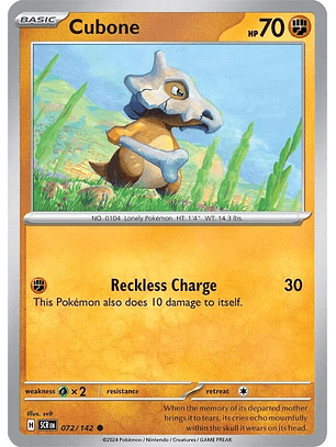 Cubone - 072/142 - Common - SCR
