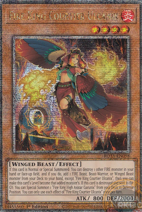 Fire King Courtier Ulcanix - ROTA-EN098 - Quarter Century Secret Rare