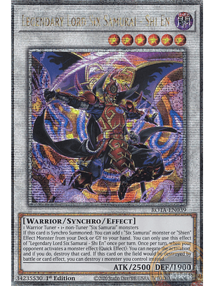 Legendary Lord Six Samurai - Shi En - ROTA-EN039 - Quarter Century Secret Rare