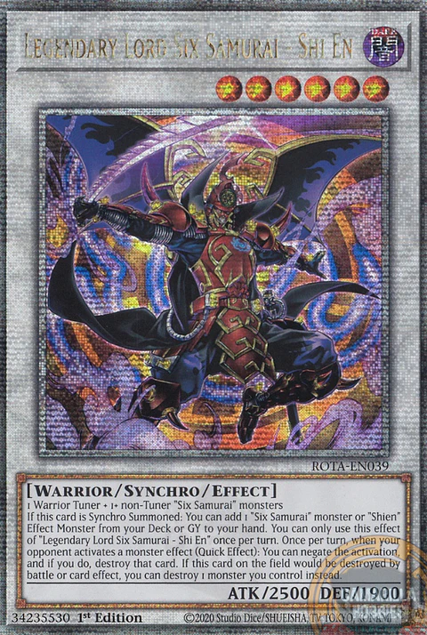 Legendary Lord Six Samurai - Shi En - ROTA-EN039 - Quarter Century Secret Rare