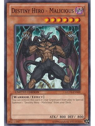 Destiny Hero - Malicious - GLD3-EN009 - Common