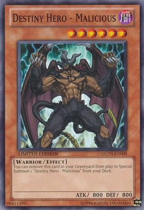 Destiny Hero - Malicious - GLD3-EN009 - Common