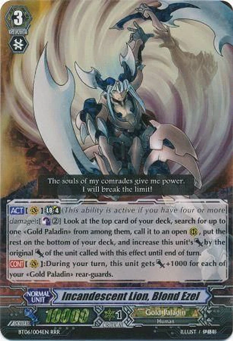 Incandescent Lion, Blond Ezel - BT06/004EN - Triple Rare (RRR)