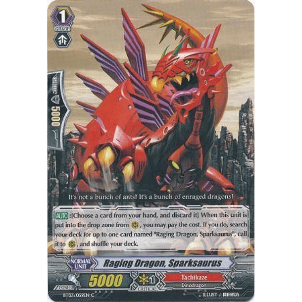 Raging Dragon, Sparksaurus - BT03/059EN - Common (C)