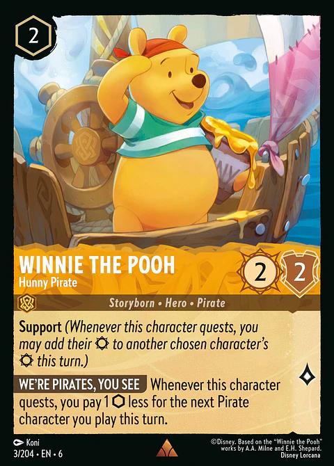 Winnie the Pooh - Hunny Pirate 3/204 - Rare *6