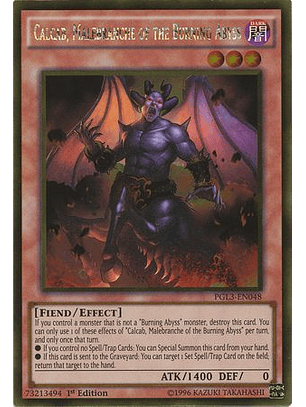 Calcab, Malebranche of the Burning Abyss - PGL3-EN048 - Gold Rare