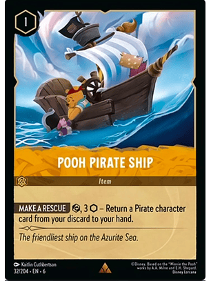 Pooh Pirate Ship - 32/204 - Rare *6