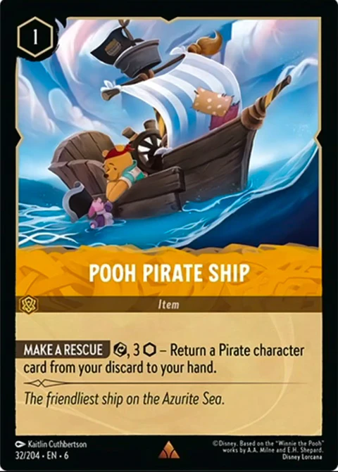 Pooh Pirate Ship - 32/204 - Rare *6
