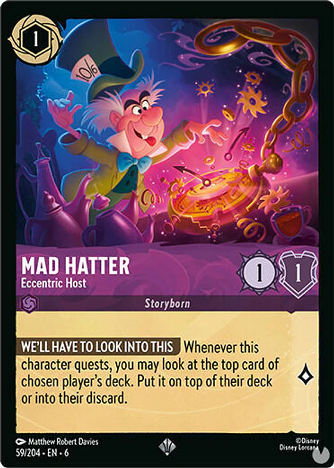 Mad Hatter - Eccentric Host - 59/204 - Super Rare *6