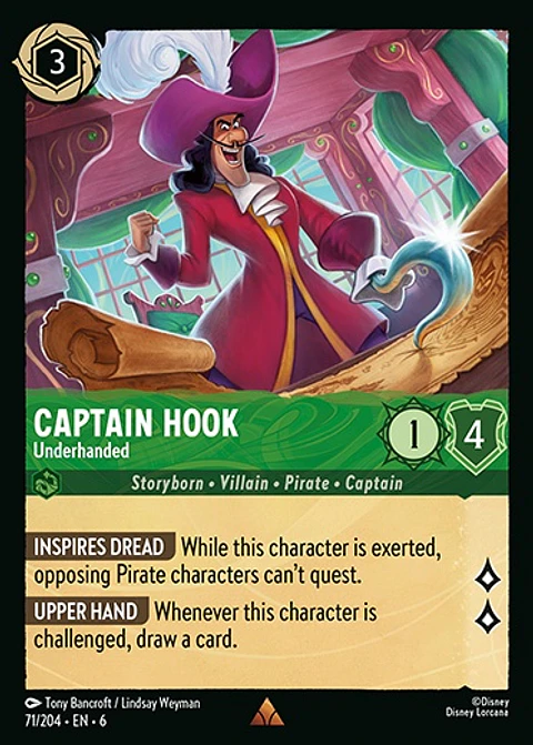 Captain Hook - Underhanded - 71/204 - Rare *6