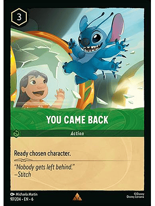 You Came Back - 97/204 - Rare *6