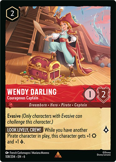 Wendy Darling - Courageous Captain - 108/204 - Rare *6 1