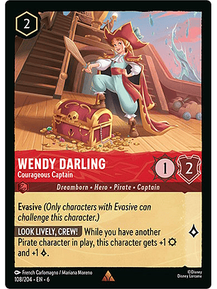 Wendy Darling - Courageous Captain - 108/204 - Rare *6