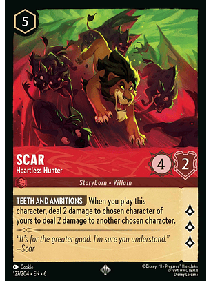 Scar - Heartless Hunter - 127/204 - Super Rare *6
