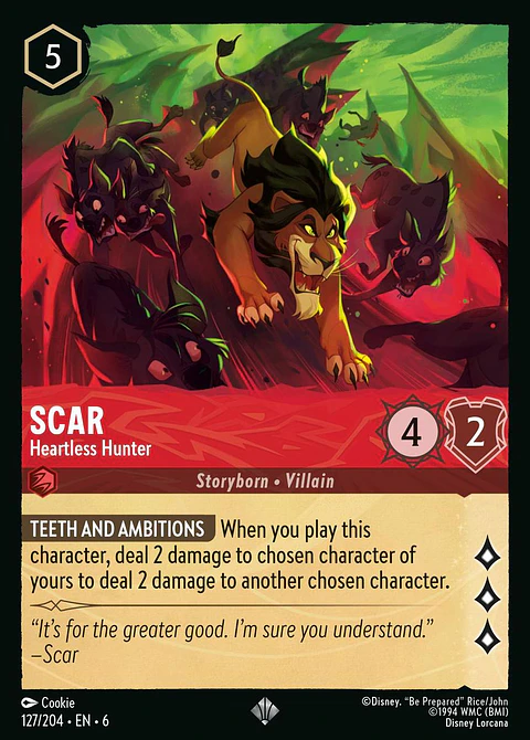 Scar - Heartless Hunter - 127/204 - Super Rare *6