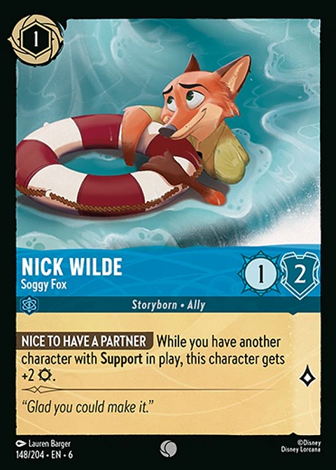Nick Wilde - Soggy Fox - 148/204 - Common *6