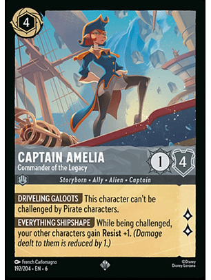 Captain Amelia - Commander of the Legacy - 192/204 - SUper Rare *6