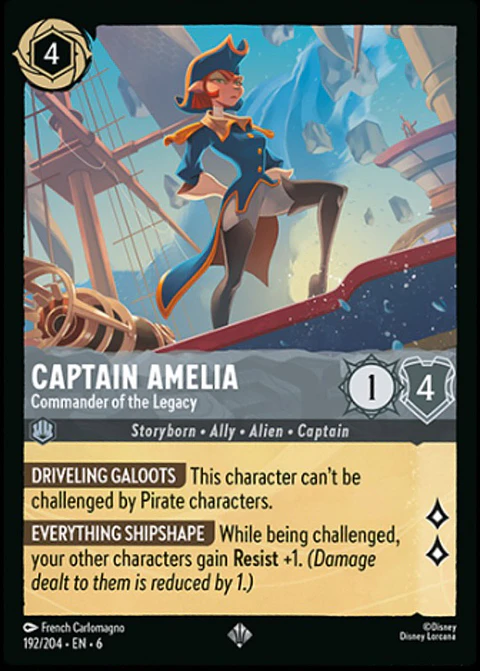 Captain Amelia - Commander of the Legacy - 192/204 - SUper Rare *6