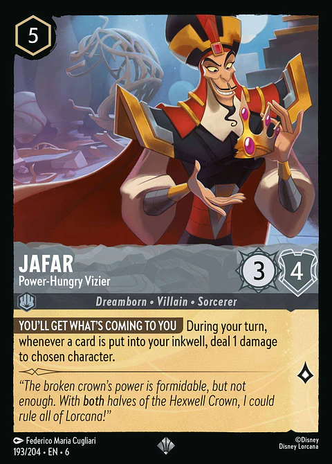 Jafar - Power-Hungry Vizier - 193/204 - Super Rare *6