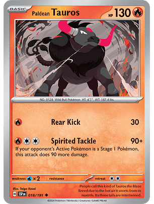 Paldean Tauros - 018/191 - Uncommon - SSP