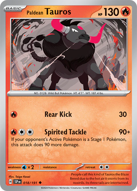 Paldean Tauros - 018/191 - Uncommon - SSP