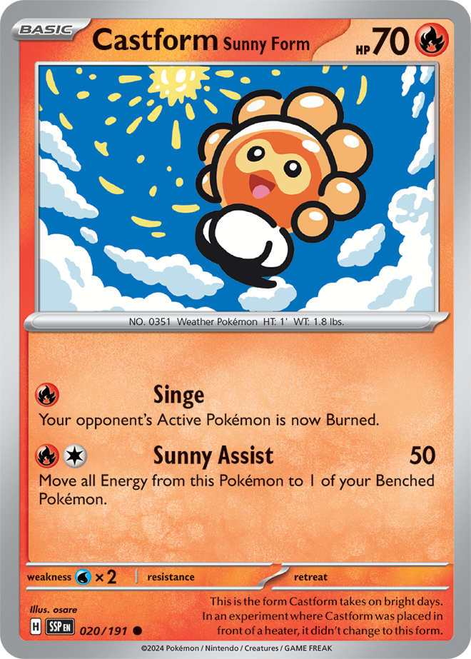 Castform Sunny Form - 020/191 - Common - SSP  1