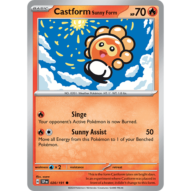 Castform Sunny Form - 020/191 - Common - SSP 