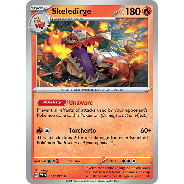 Skeledirge - 031/191 - Rare - SSP 