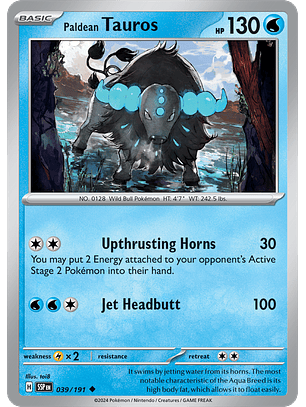 Paldean Tauros - 039/191 - Uncommon - SSP 