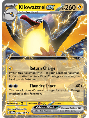 Kilowattrel Ex - 068/191 - Double Rare - SSP