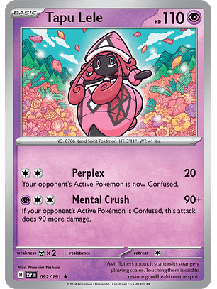 Tapu Lele - 092/191 - Rare - SSP 