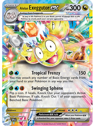 Alolan Exeggutor ex - 133/191 - Double Rare - SSP