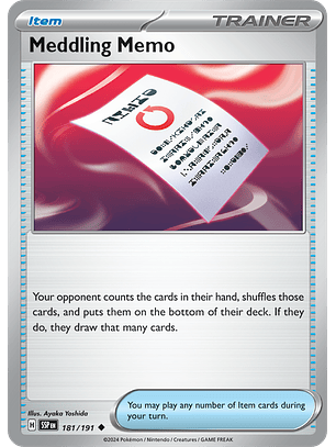 Meddling Memo - 181/191 - Uncommon - SSP 