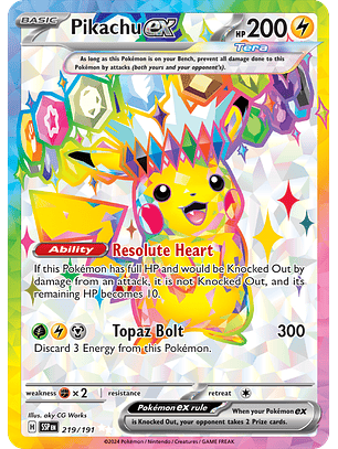 Pikachu ex - 219/191 - Ultra Rare - SSP 